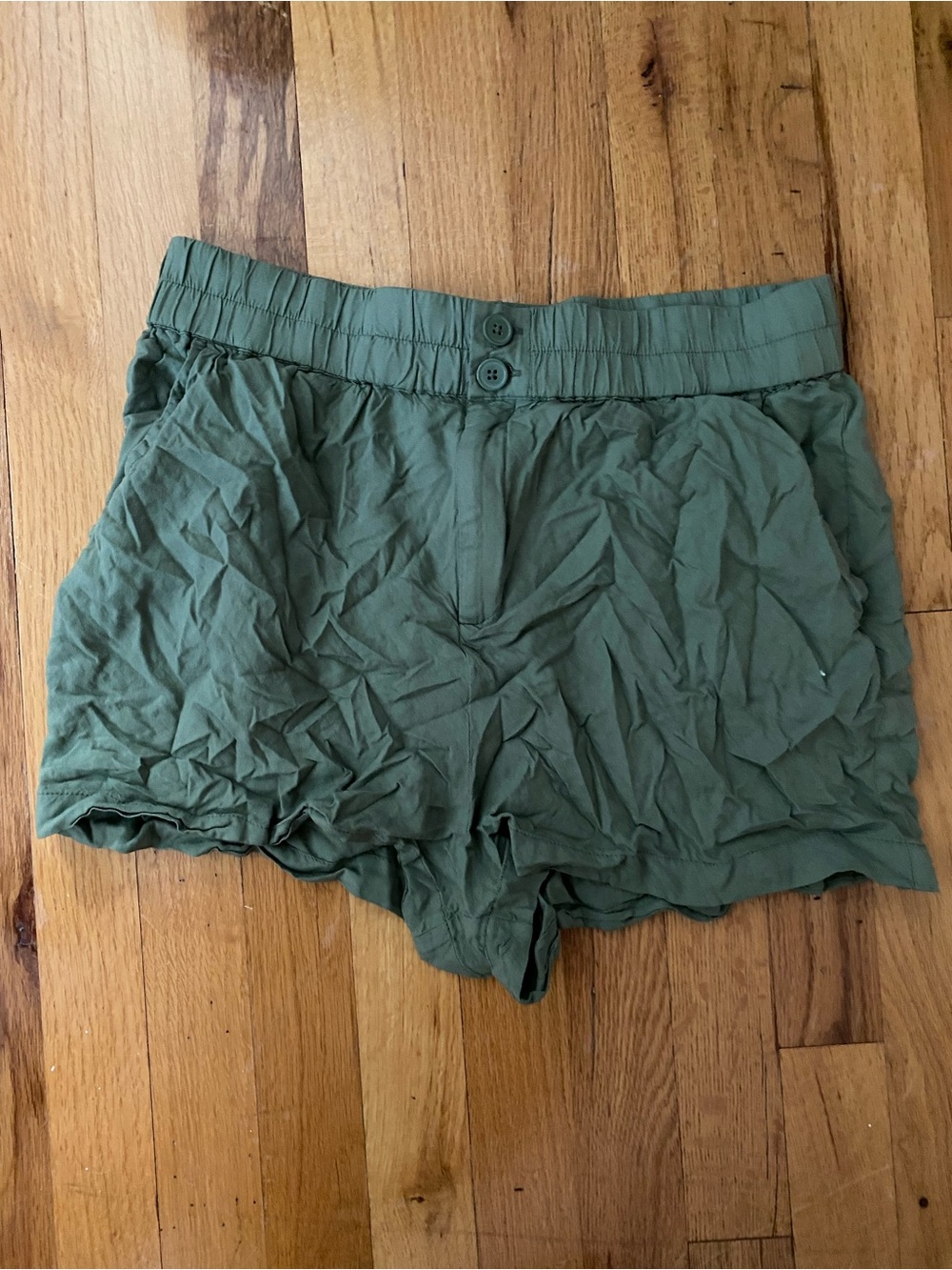Aeropostale Olive Green High-Waist Casual Shorts